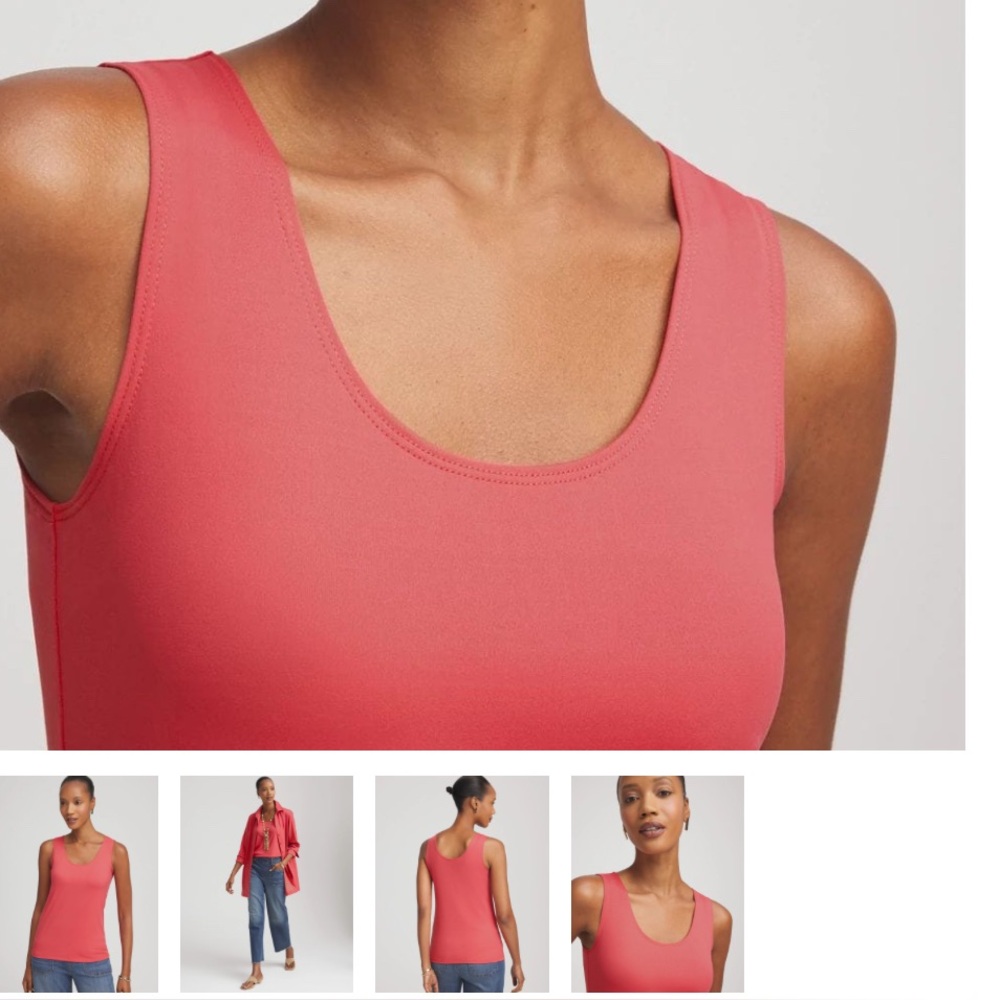 Chicos Sleeveless Tank Top in FOLKLORIC RED